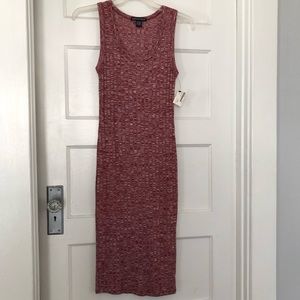 Red sleeveless midi dress
